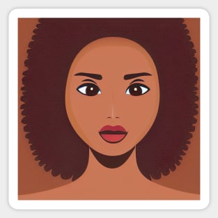 Beatiful girl with afro hair Sticker